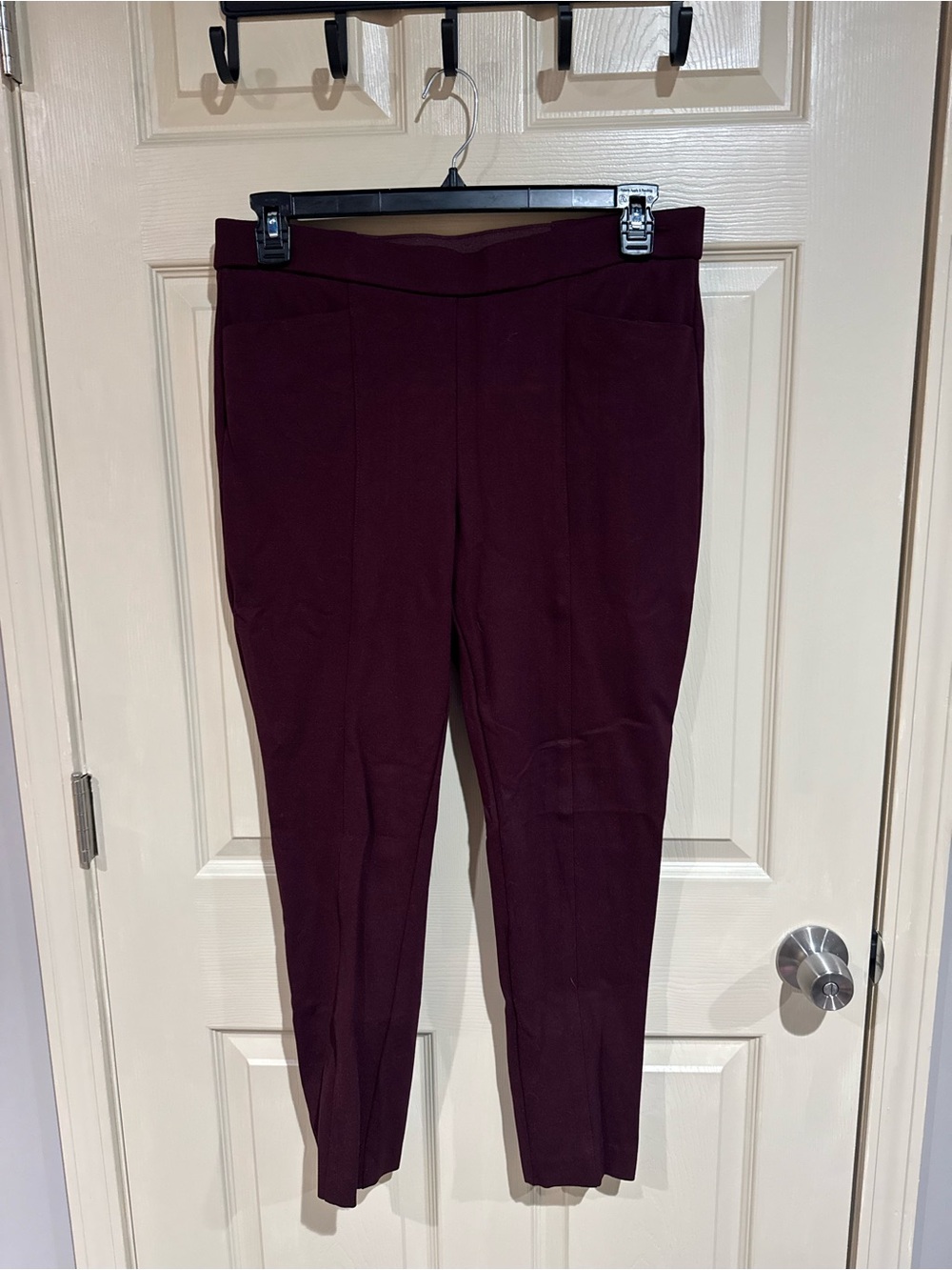 Anne Klein Wine Skinny Ponte Ankle Pants